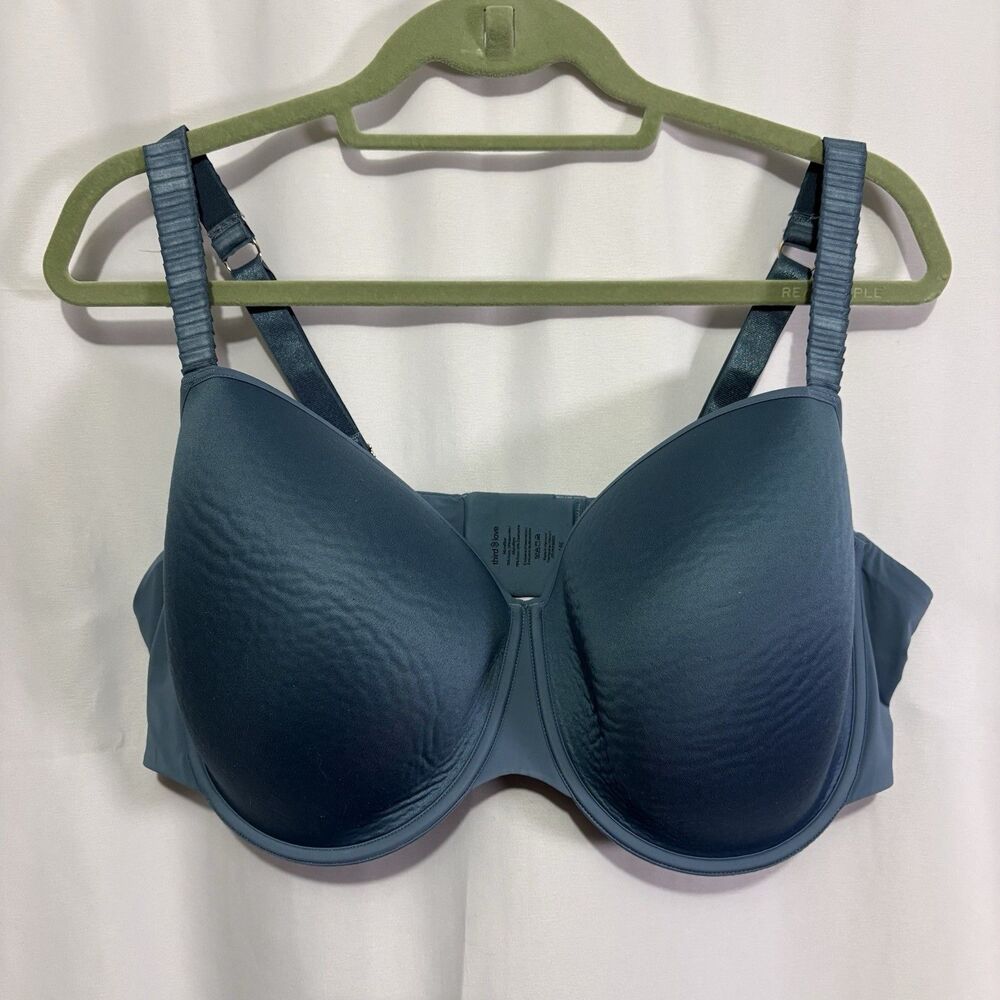 ThirdLove 24/7 Classic T-Shirt Bra 44E Blue Teal Color Underwire Lined Cups